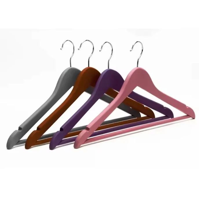 Biodegradable hangers custom hanger size marker non-slip wood hanger with rubber painting
