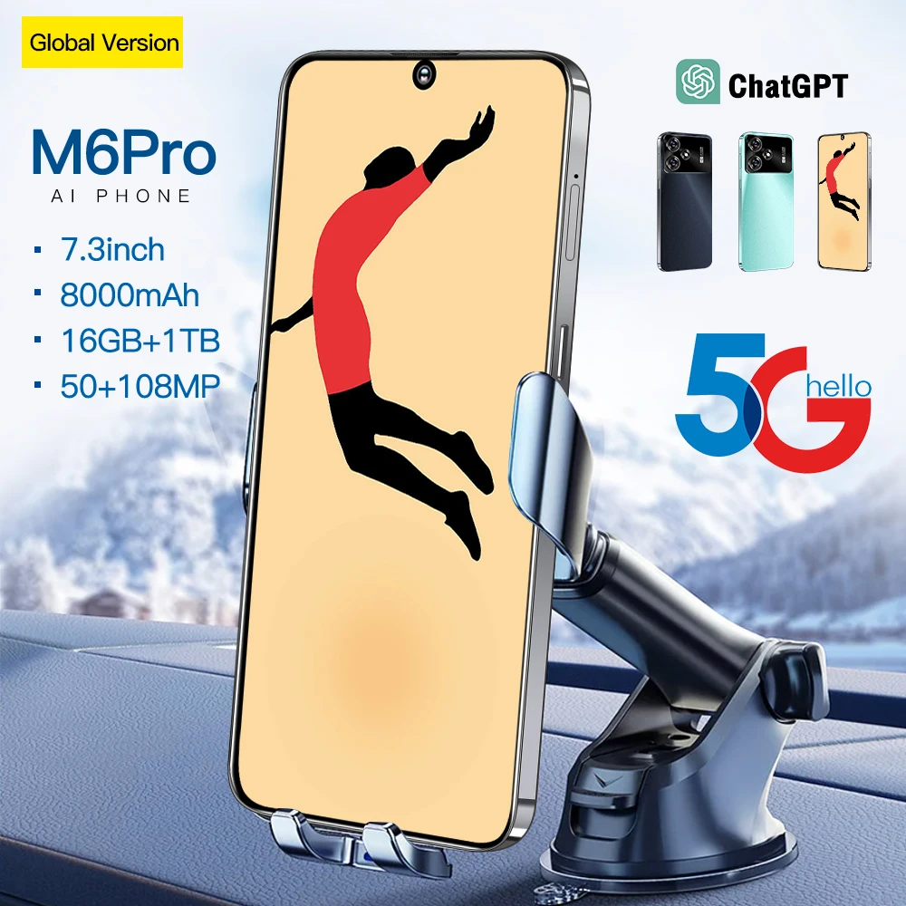 Customized Brand M6 Pro 16 512GB 5G Android 11 Smartphone Fashion Mobile Phone OEM Wholesale 5G Android Smartphone for Fashion E