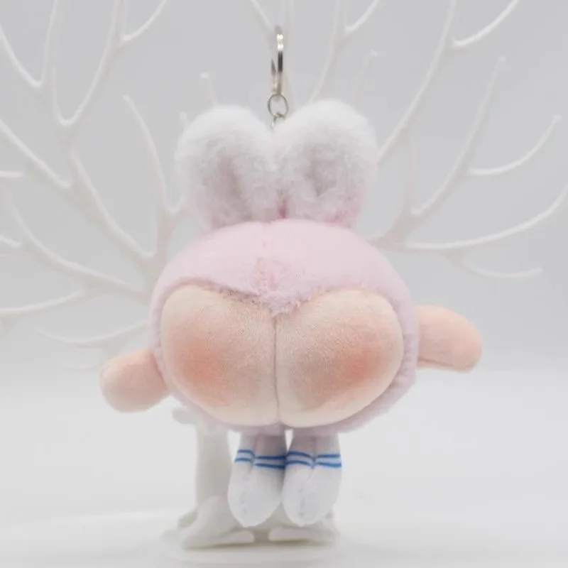 Ugly Cute Rabbit Doll Plush Keychain Toy Funny Fart Pendant for Girls Schoolbag Gift
