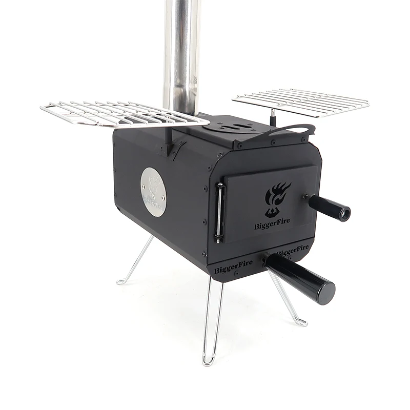 Glamping folding wood burning manufacture cheap cubic mini wood stove turkey