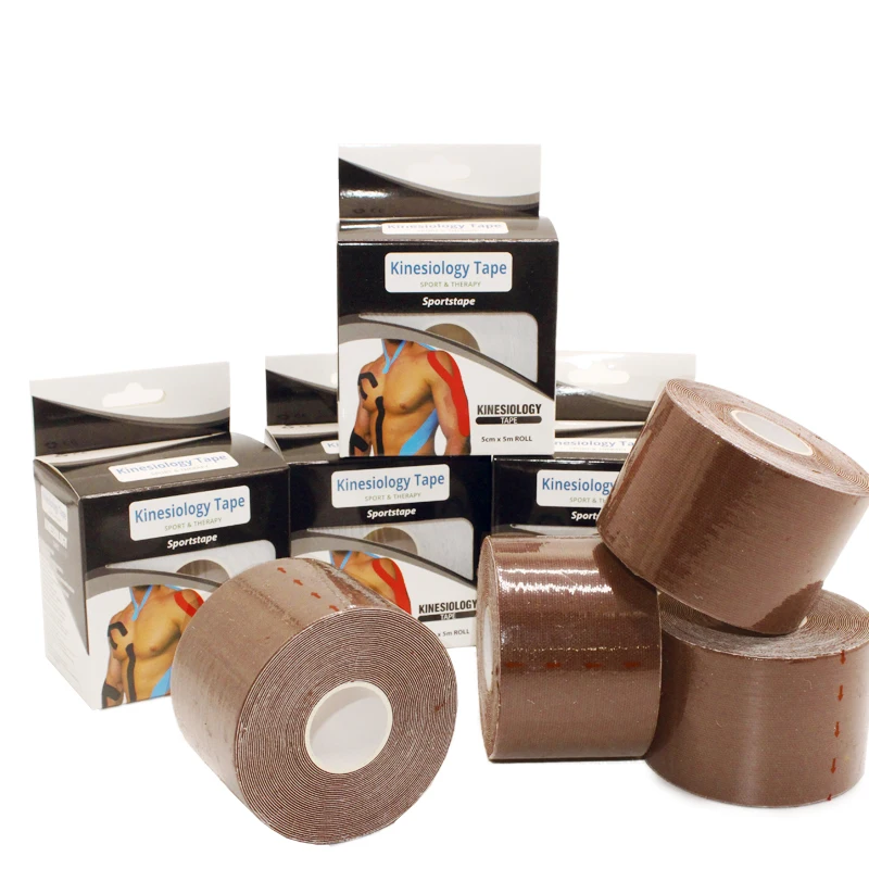 
 5 см х 5 м хлопковая акриловая клейкая водонепроницаемая эластичная спортивная лента для спортсменов с принтом кинезиологическая лента для терапии  