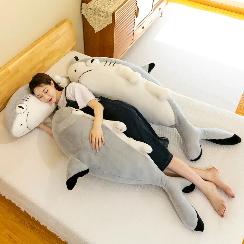 Hot Selling Large size Custom Shark Toy Bed Throw Pillow Dolphin Shark Stuffed Plush Toy Sea Animals for Adults Kids