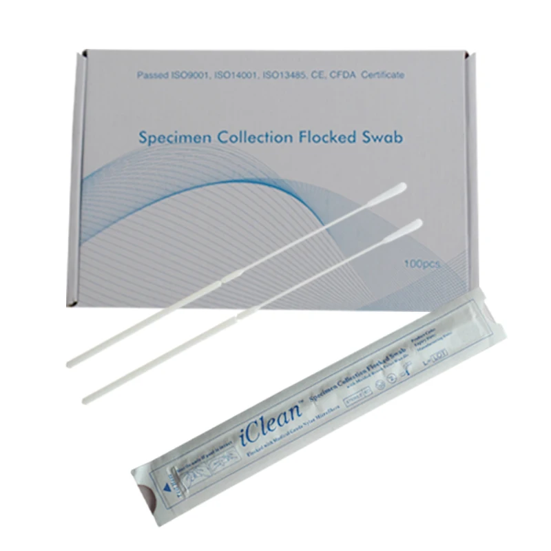 Medical disposable sterile sampling flocking oral stick nasopharyngeal nylon flocked swabs