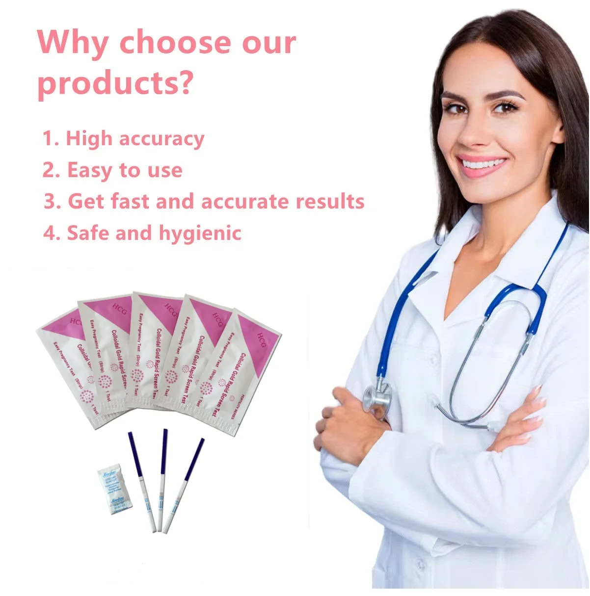 Wholesale medical tested stripping Urine One Step Rapid CE approved HCG Pregnancy Test Strip