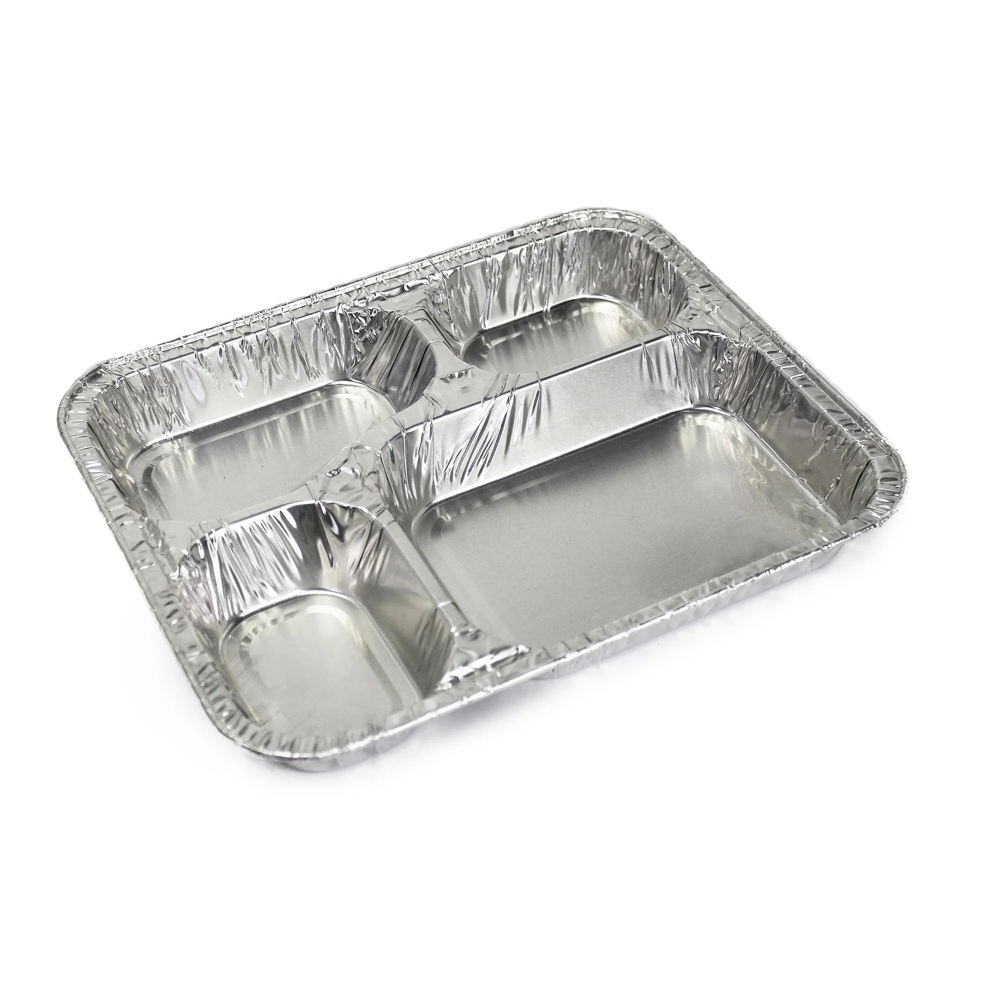 4 Compartment Lunch Box Food Takeaway Aluminum Foil Container Factory Price