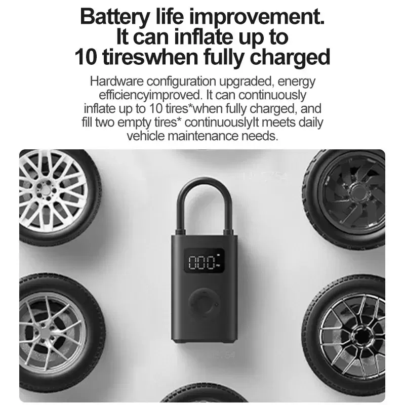 Насос для накачки Xiaomi 2 смарт-цифровой обнаружение давления в шинах скутера велосипеда мотоцикла футбольного M365 Pro автомобиля