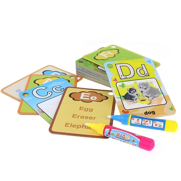 Customized Drawing Card with Cartoon Designs Color Double Matt Lamination Learning Words for Kids Educational