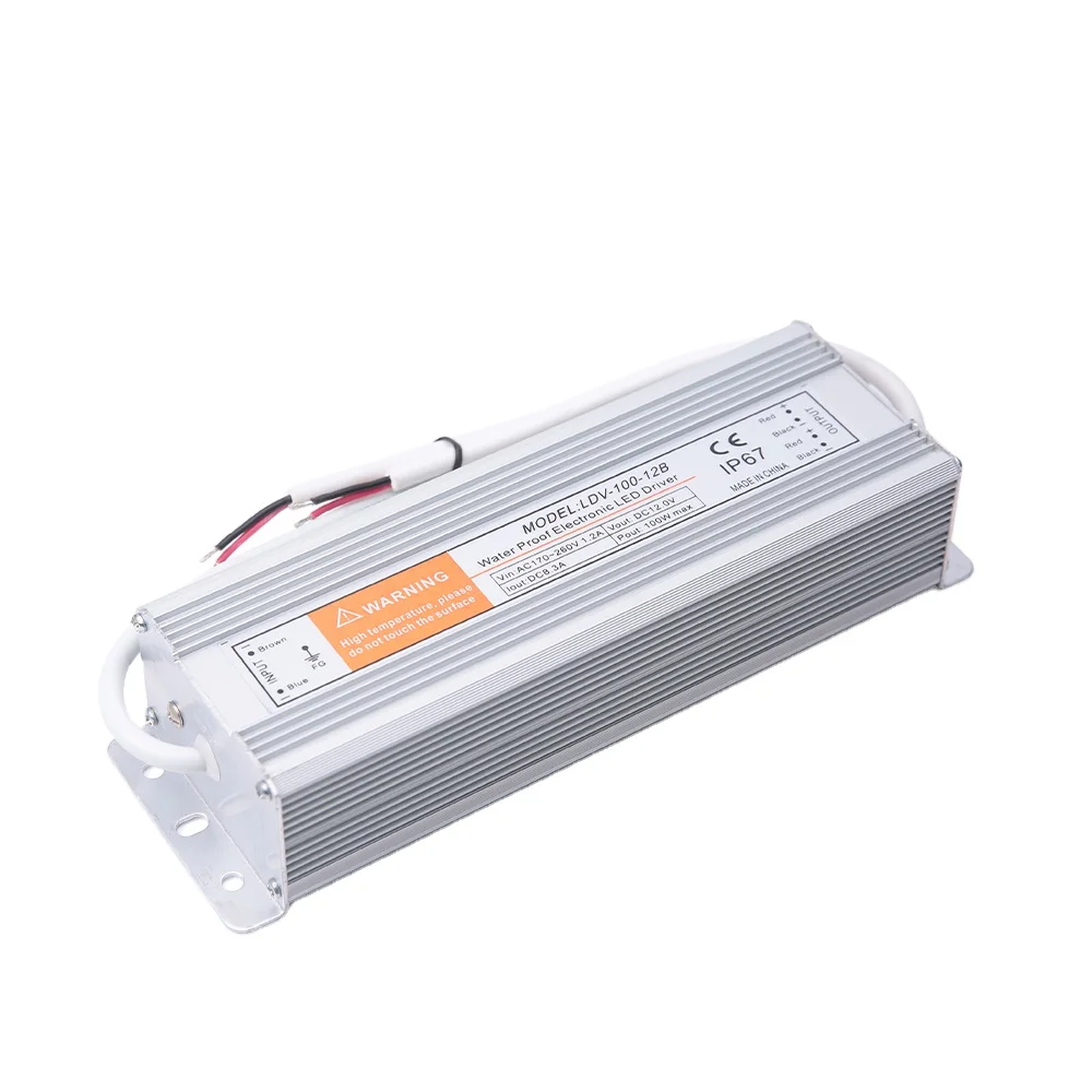 LDV-100-12 Power Supply 110V 220V Ac to Dc 12V 24V 100W Waterproof Outdoor Lighting Power Supply