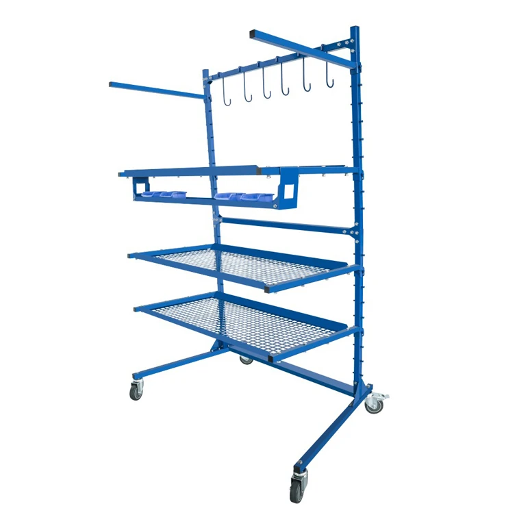 Top quality Auto Repair Workshop handling car metal parts cart shelf parts cart Tool Professional Body shop Trolley