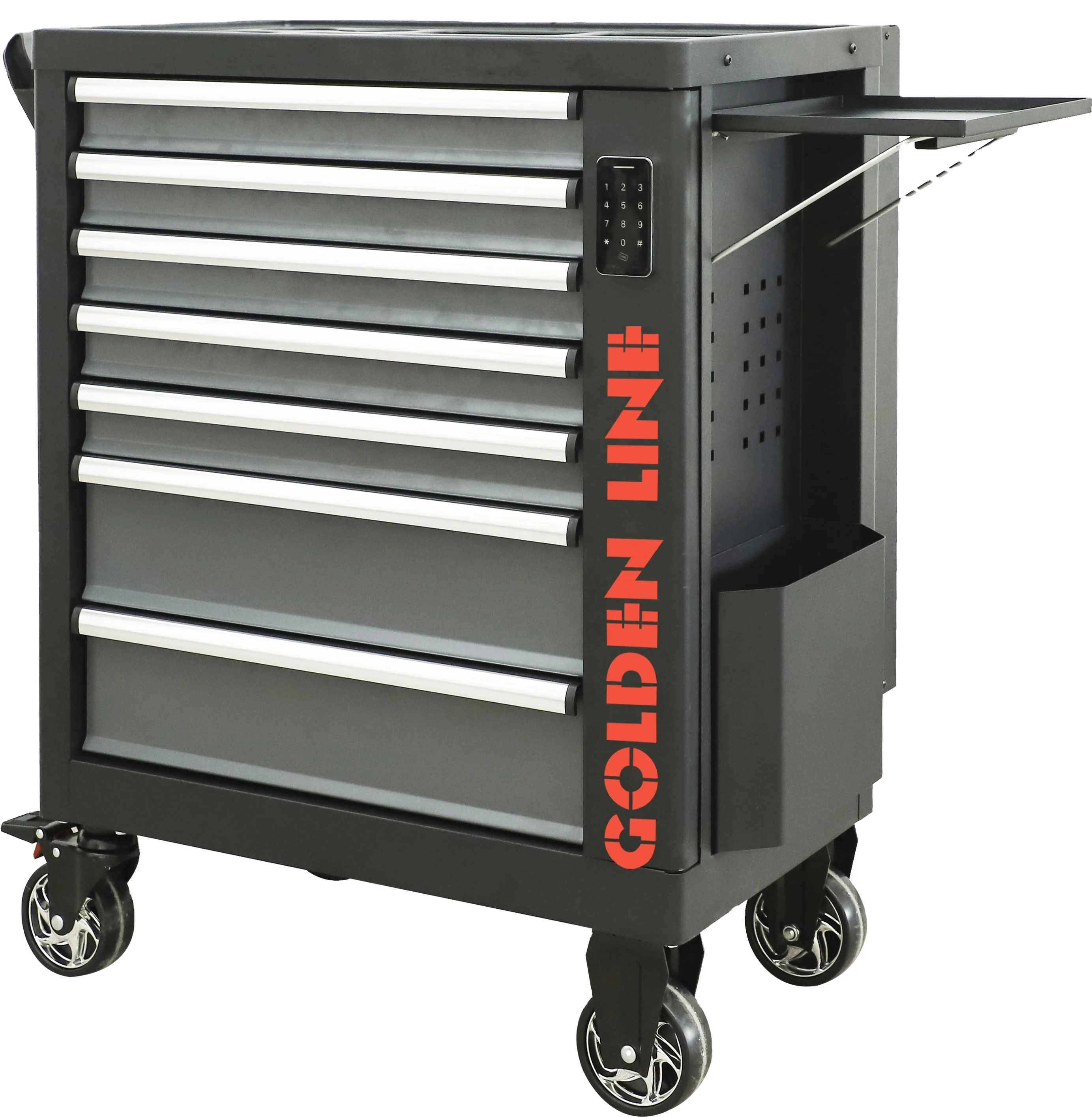 7 Drawers Stainless Steel Metal Tool Box Roller Cabinet Tool Cabinet with Combination Lock Bluetooth Tool Box for Garage Storage