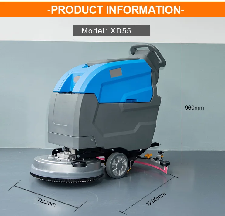 New Condition Multifunctional Electric Floor Scrubber Machine Walk-Behind Upholstery Cleaner 24V Plastic Material Motor Home Use