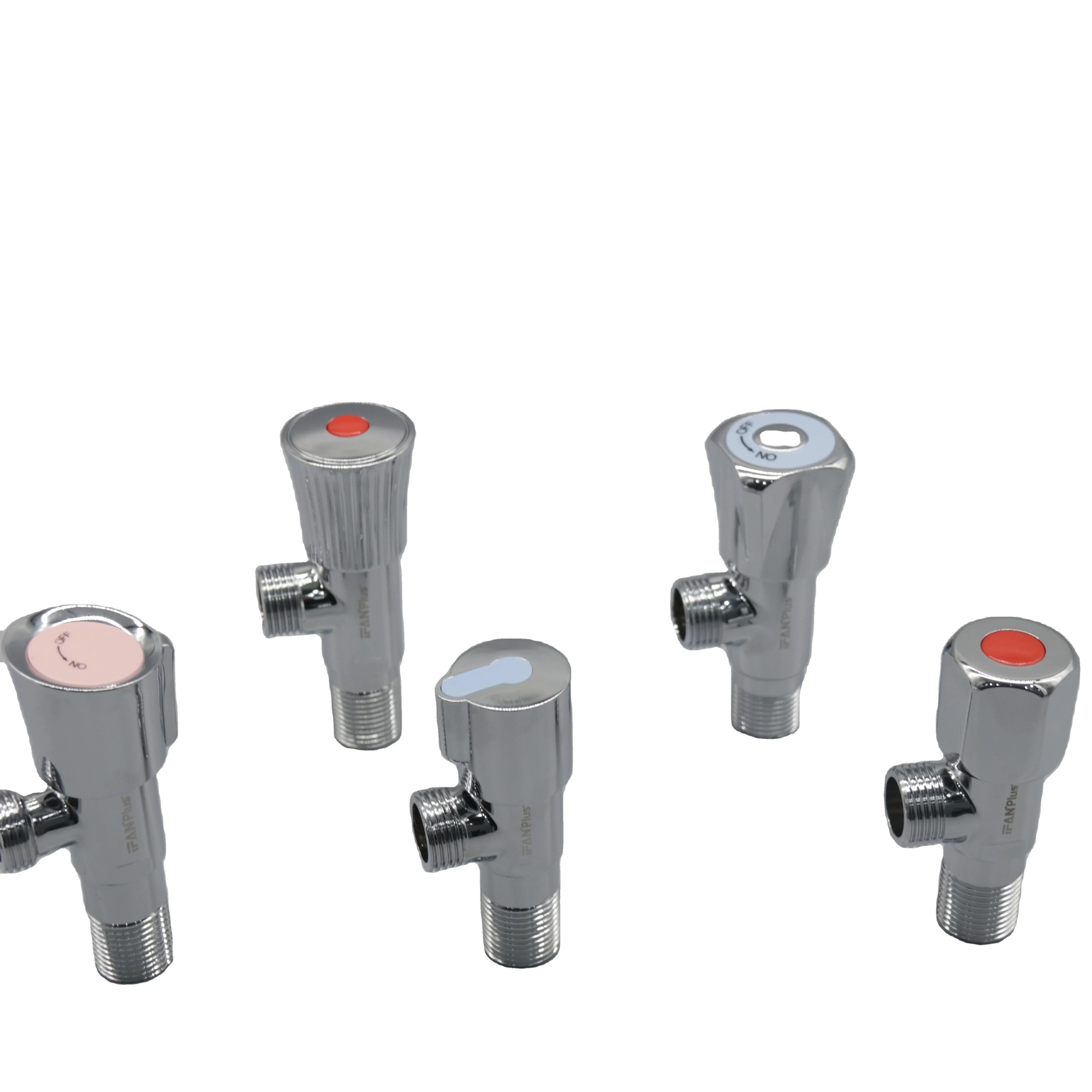 IFANPLUS factory OEM  Brass body and cartridge, zinc Handle Half Turn 1/2*1/2 sanitary ware toilet facet brass angle valve