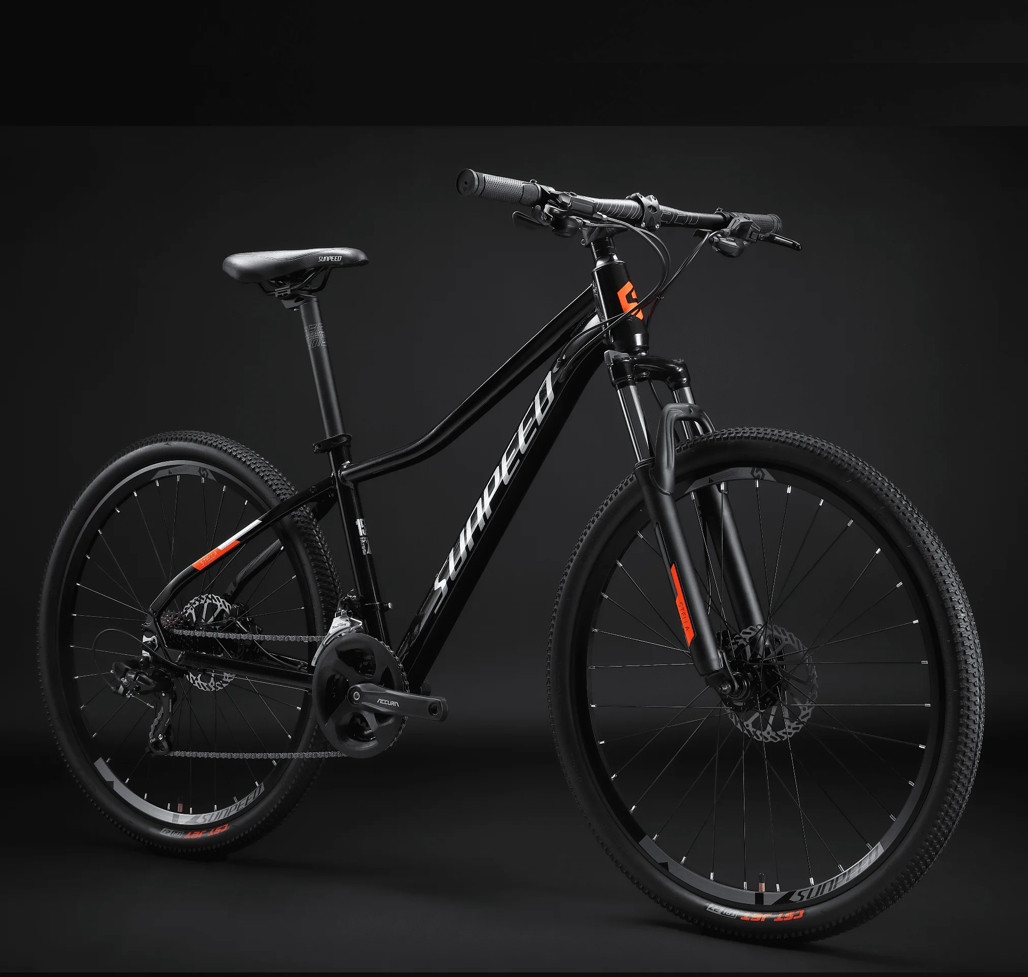 SUNPEED STELLA Women Mountain Bike, Front Suspension, 24-Speed, 27.5-Inch Wheel 17-Inch Aluminum Frame, BLUE/Purple