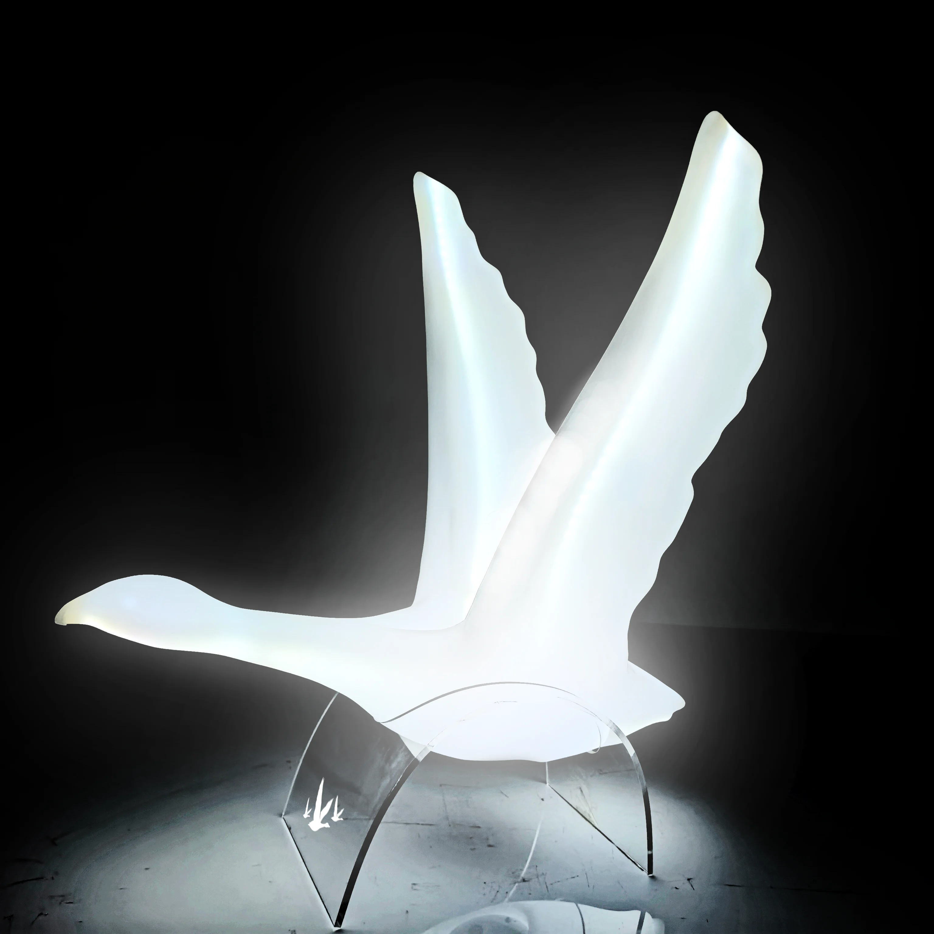 lighted white molded resin goose neon sign led grey goose vodka bottle presenter vip bottle service for nightclub bar party