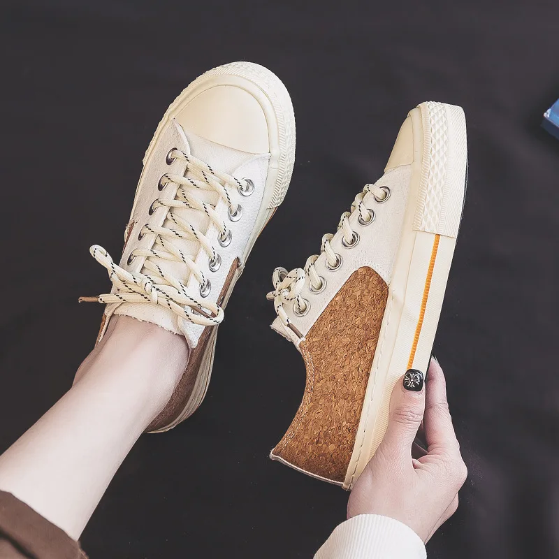 New Model Custom Screen Printed Canvas Low Cut Sneakers Casual Lace Up Flat Walking Wholesale Girl Ladies Canvas  Shoes Women