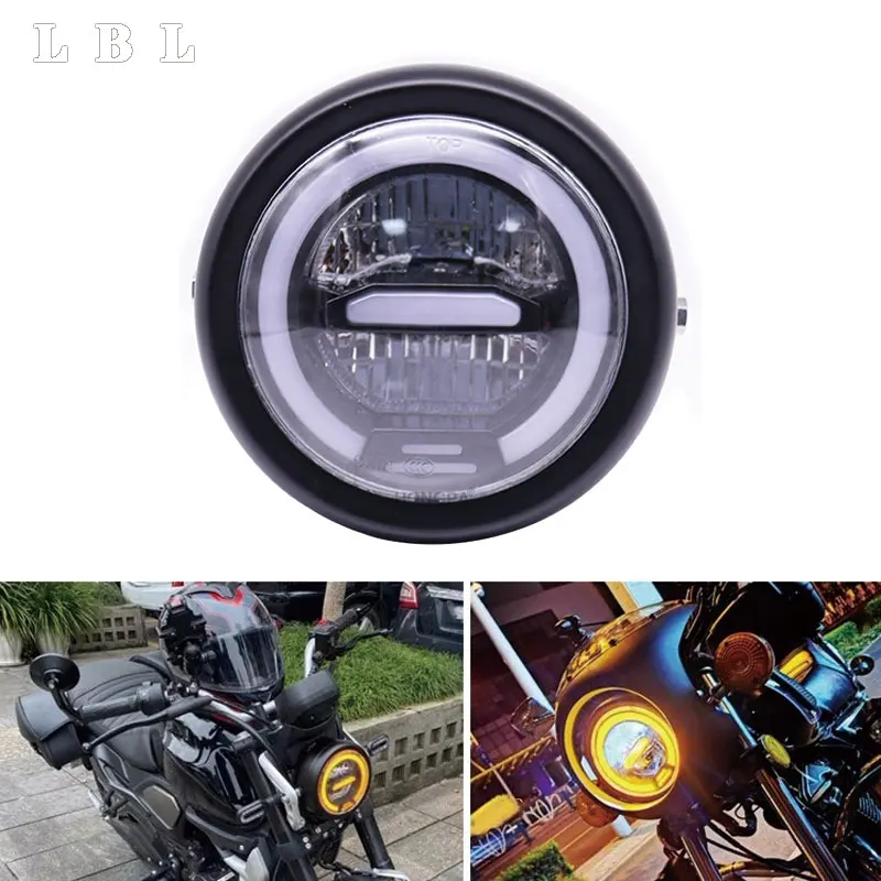 6' 12v Bright Drl Led Motorcycle Headlight Headlamp Head Light For Motorcycle Cafe Racer