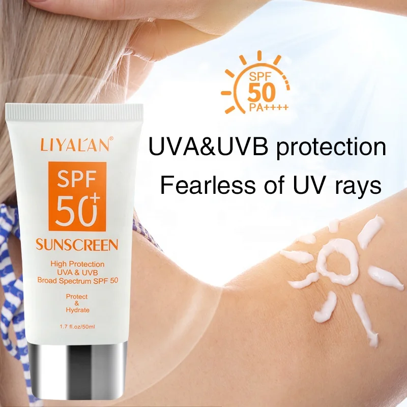 Private Label SPF 50 Suncream Sunblock Waterproof Organic Face Body Whitening Sunscreen Cream