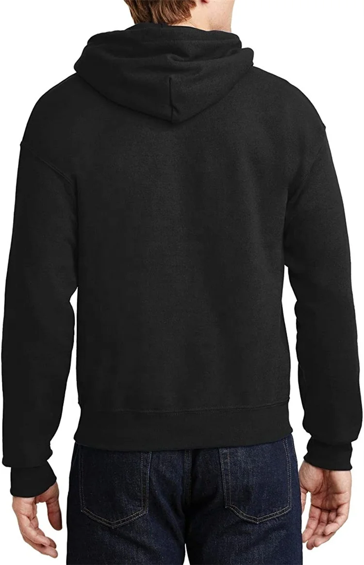 Byval custom logo embroidery drawstring cotton polyester hoody thick fleece heavyweight plain black hoodie sweatshirt for men