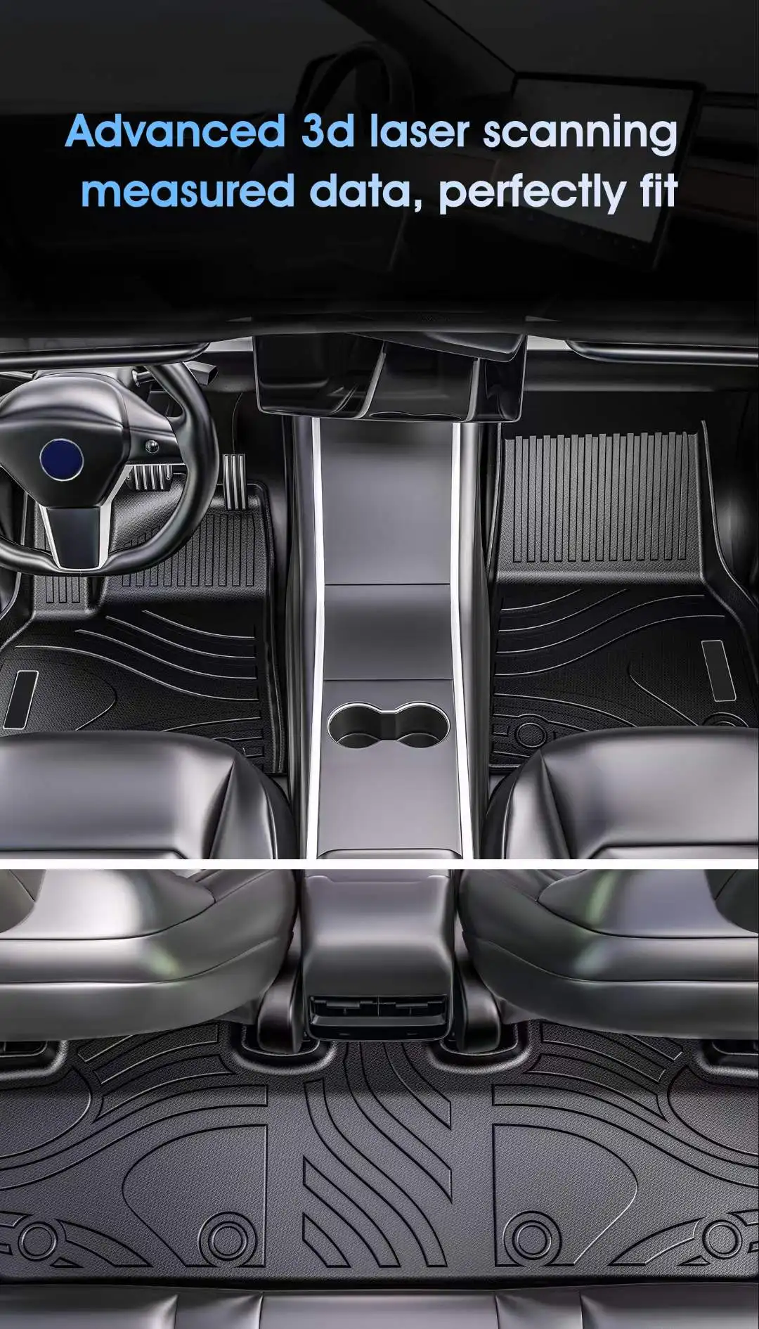 Пользовательские Роскошные Нескользящие 5D автомобильные коврики TPE для Toyota Land Cruiser LC300 2021-2023