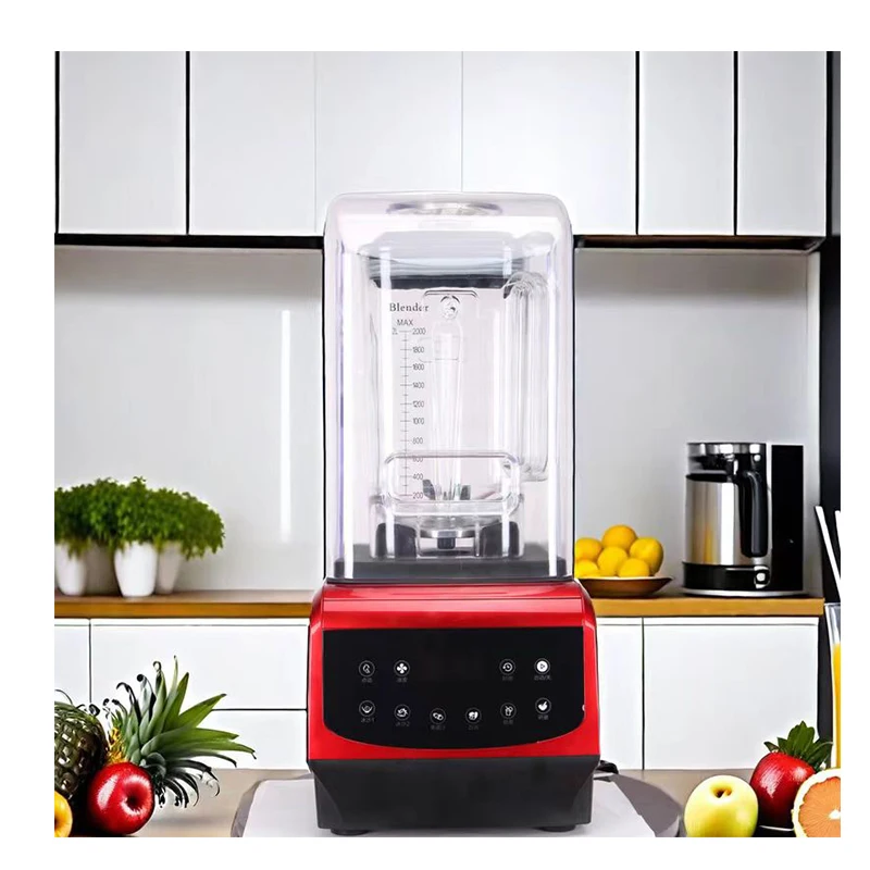 Commercial Low Noise With Sound Cover Silent Blender Machine Mixer Multifunctional Touch Screen High Speed Blender