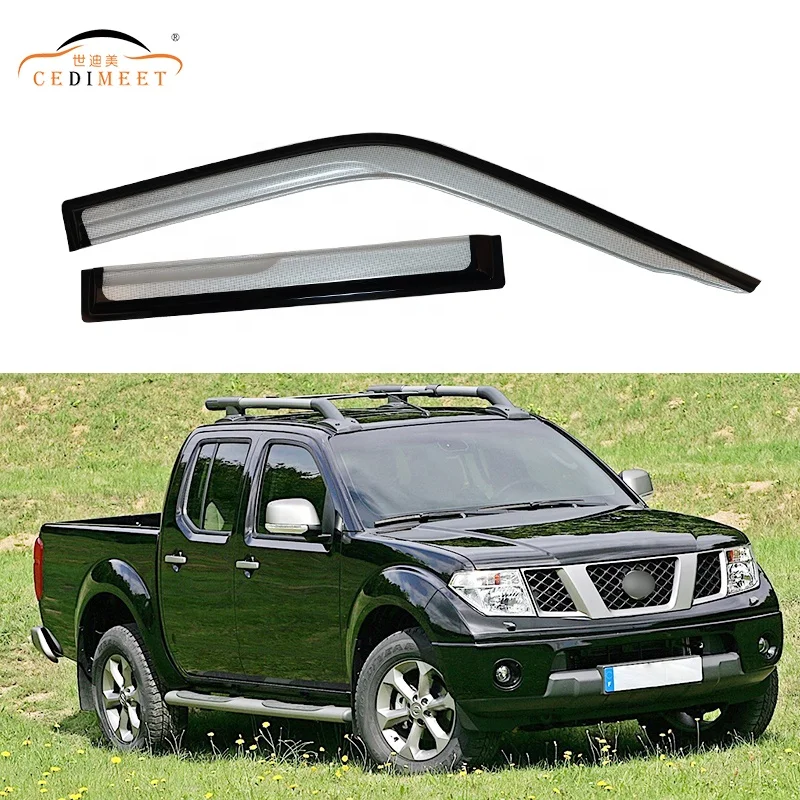 Car Exterior Accessories Acrylic Black Rain Guard Vent Shade Rain Shield Door Visor Window Deflector For Nissan Navara 2006
