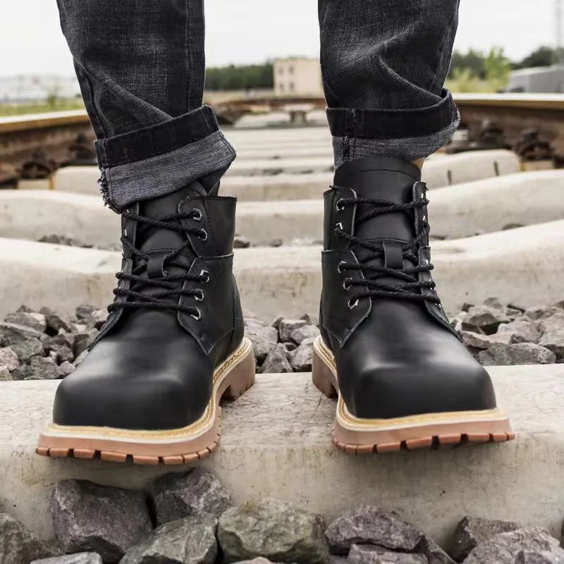 THREEDIV New Sale Man And Woman Seasons Work Breathable Steel Toe High Ankle Safety Boots