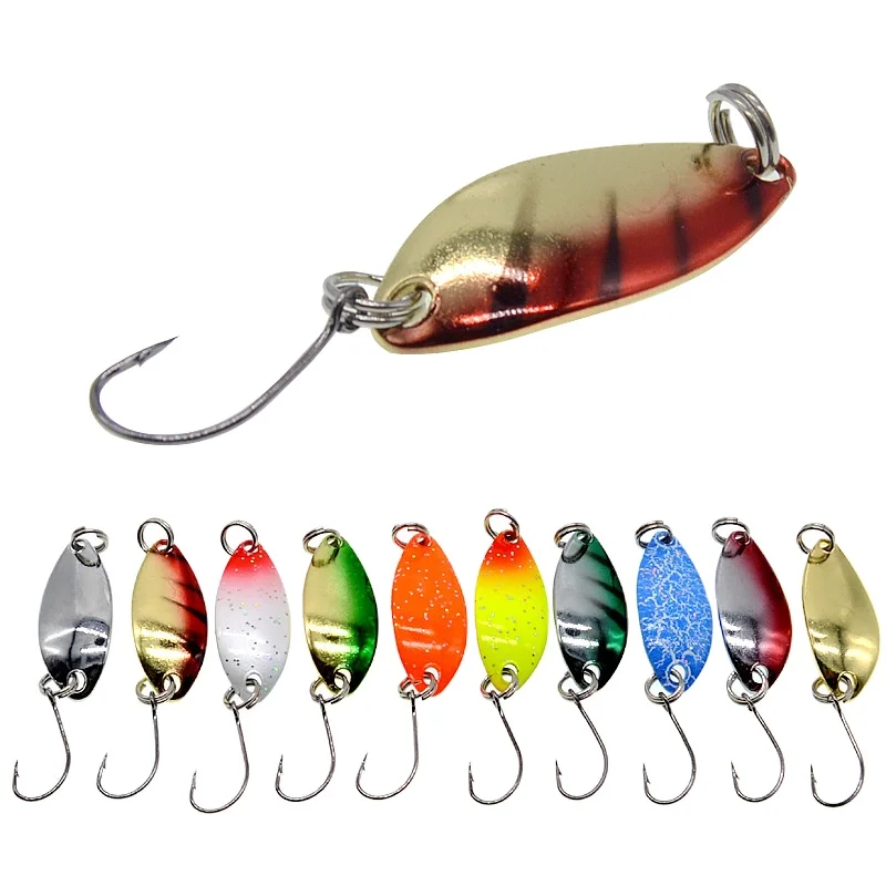 
Customizable wholesale fishing lures metal spoon with spinner hook Good quality metal fishing lures 