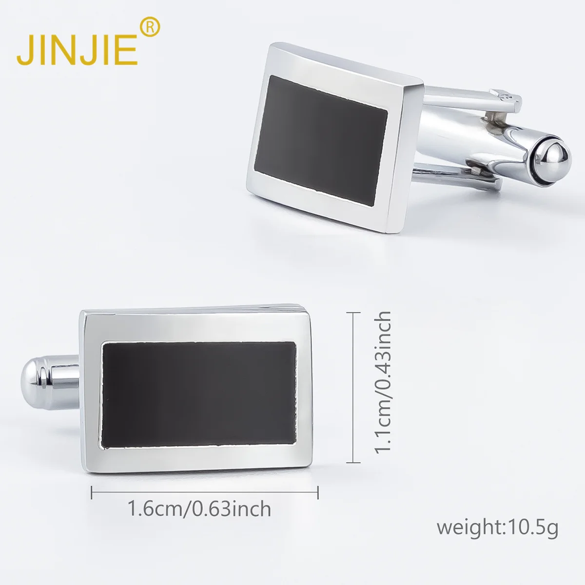 JINJIE Ready to Ship China Factory Cheap Low Price Blank Black Enamel Metal Cufflinks for Men Wholesale
