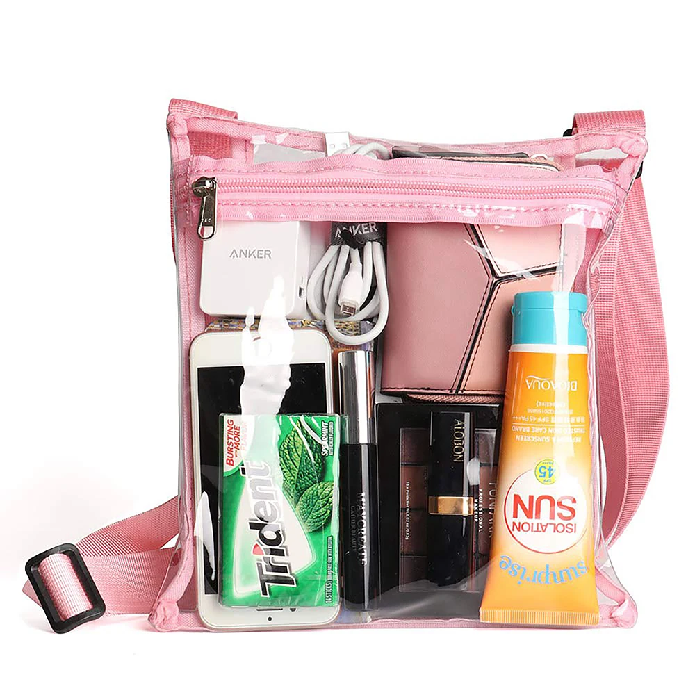 Stadium Approved Durable PVC Material Small Clear Casual Crossbody Shoulder Backpack Chest Bag for Women & Men