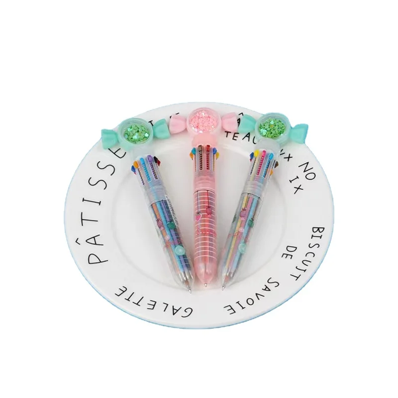 Creative ten color cartoon rabbit neutral pen students learn office stationery multi-color ballpoint pen