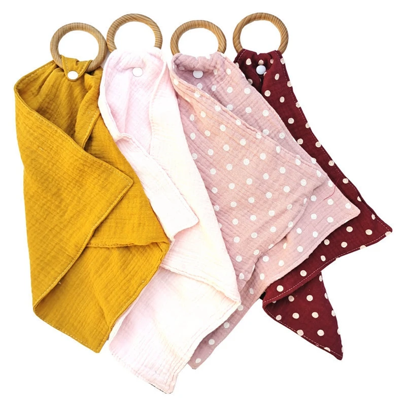 Удобная супермягкая поглощающая бандана из муслина и хлопка, детские нагрудники, Круглый прорезыватель из бука