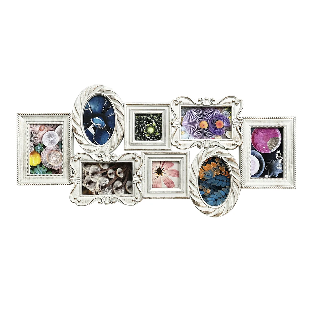 Горячая распродажа семейный новый дизайн 8 открывных коллажей пластиковая фоторамка для украшения стен оптовая продажа рамка