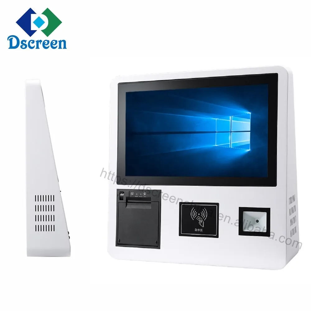 factory original touch payment kiosk wall mounted POS system printer scanner 15.6 payment kiosk