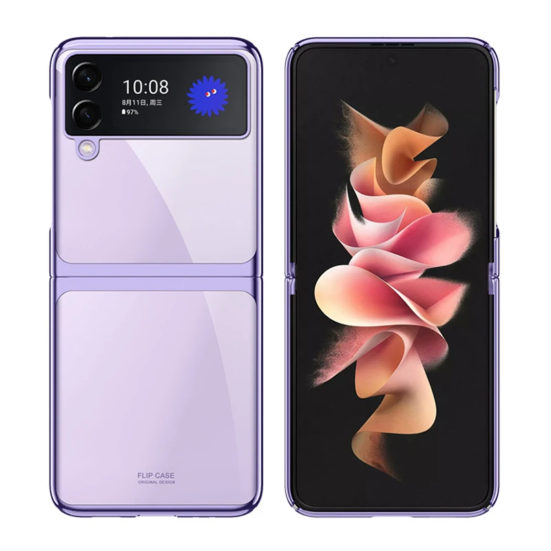 Роскошный позолоченный жесткий чехол для телефона Samsung Galaxy Z Flip 3, противоударный защитный чехол