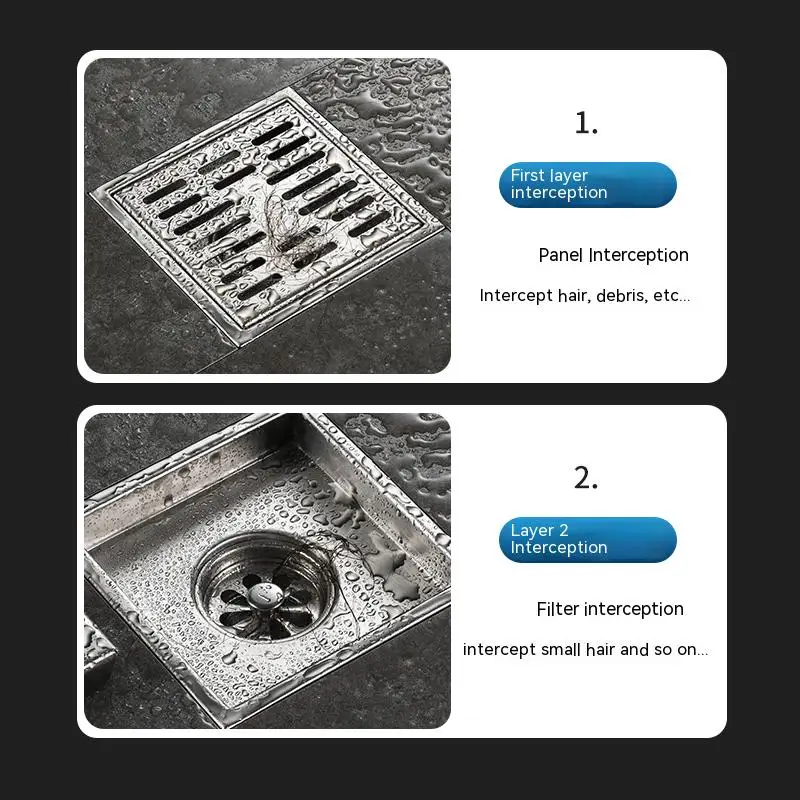 High quality hair catcher drainage backflow preventer anti-odor floor drain for bathroom