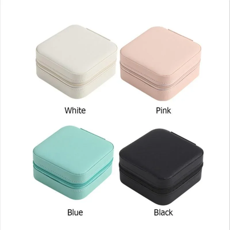 1Layer Portable Jewelry Organization Display Travel Jewelry Zipper Storage Boxes Earrings Necklace Ring Mini Jewelry Box