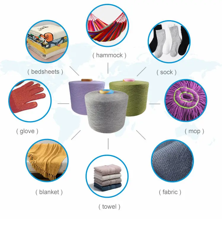 Custom Cotton Sustainable Low Twist Hand Knitting Moisture-Absorbent Microfiber Recycled Mop Yarns