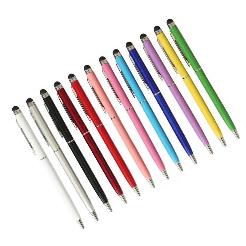 Custom Logo Metal Super Thin Ballpoint Touch screen Stylus Pen Personalized Branded Gifts