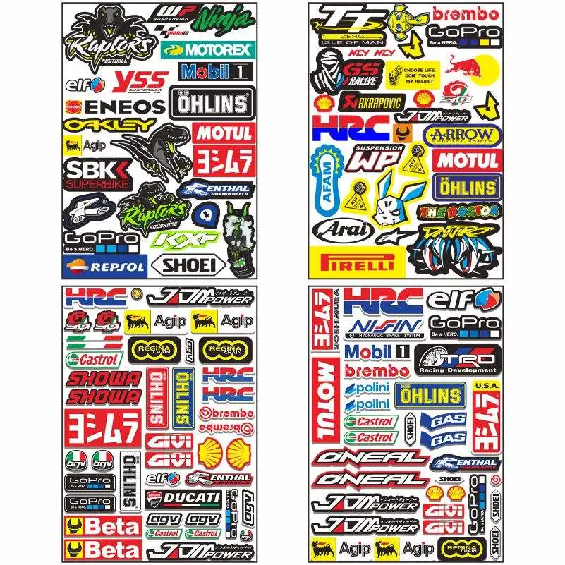 Electric Vehicle Motocross Race Motor Bike Racing Helmet Decoration Waterproof Decals Motorcycle Stickers