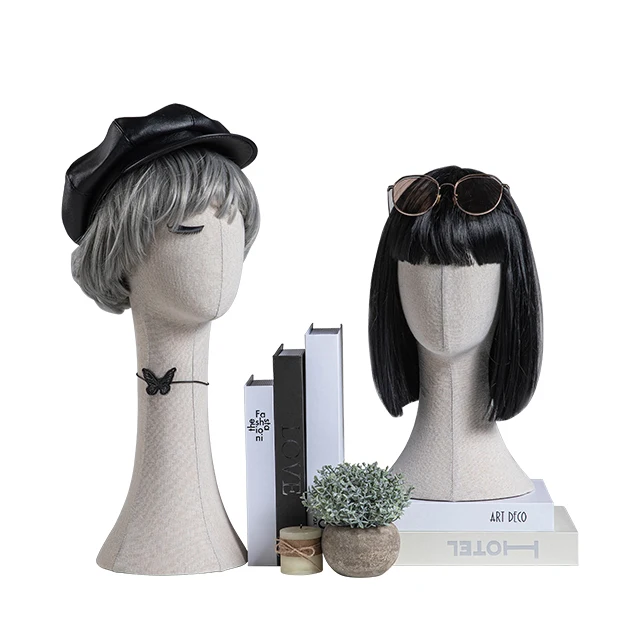 Fashion  Mannequin Head and Holder Mannequin Head Hat Display Head Display with wooden base