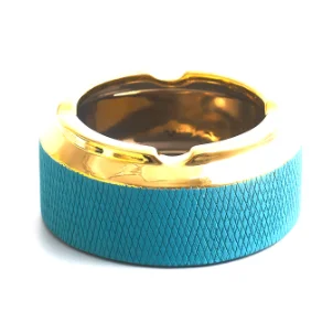 ceramic shell with golden steel base ashtray anti slip  SW200567
