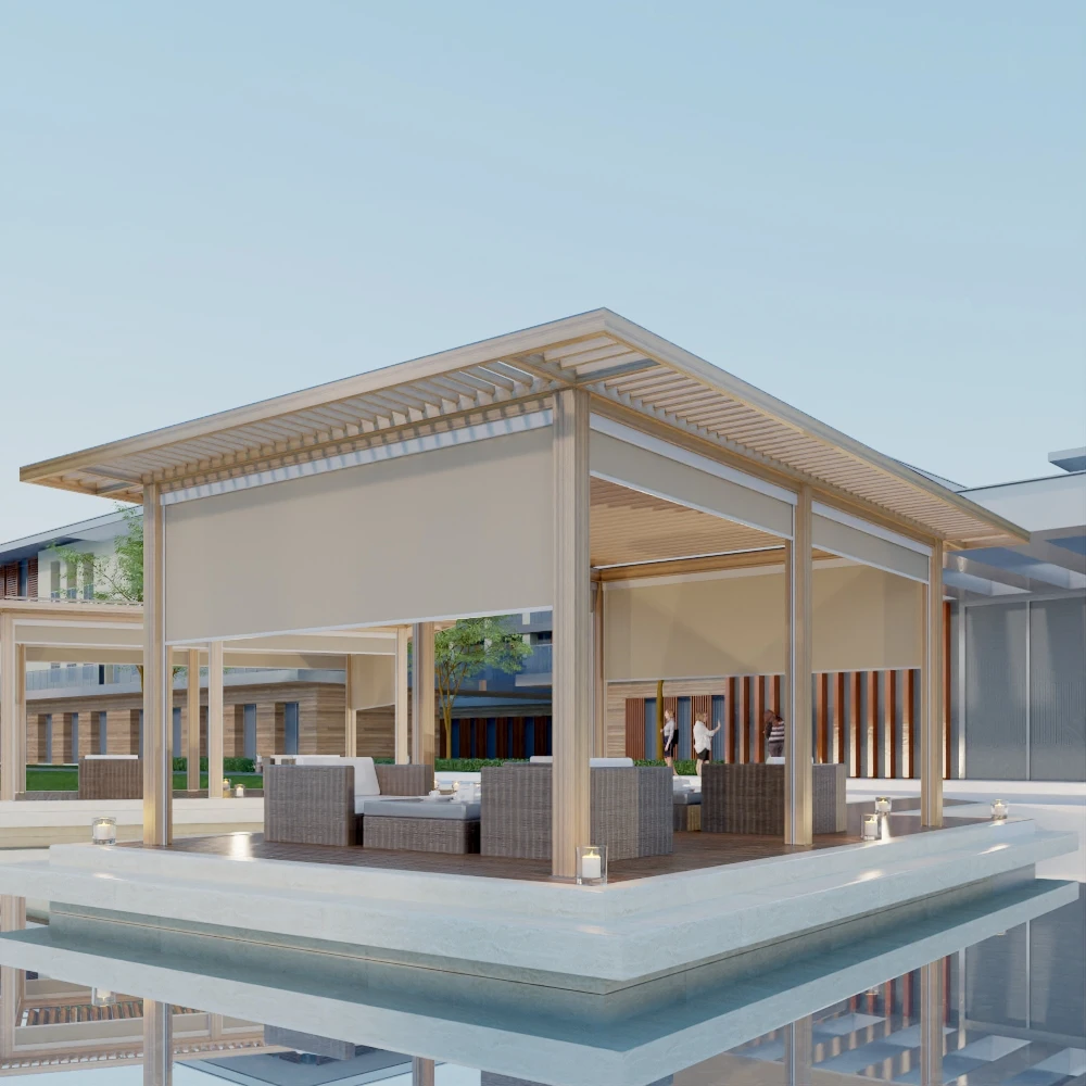 100 Rain-proof Pergola Garden Terrace Louver Pavilion With Retractable Louvered  Gazebo Outdoor Waterproof Electric Motoris