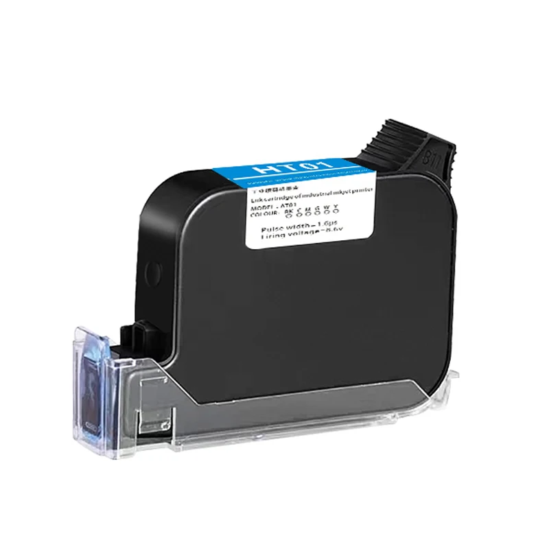 HT01 AT01black inkjet ink cartridge 12.7mm quick-drying ink printing date ink cartridge for Handheld Printer and Leather Printer