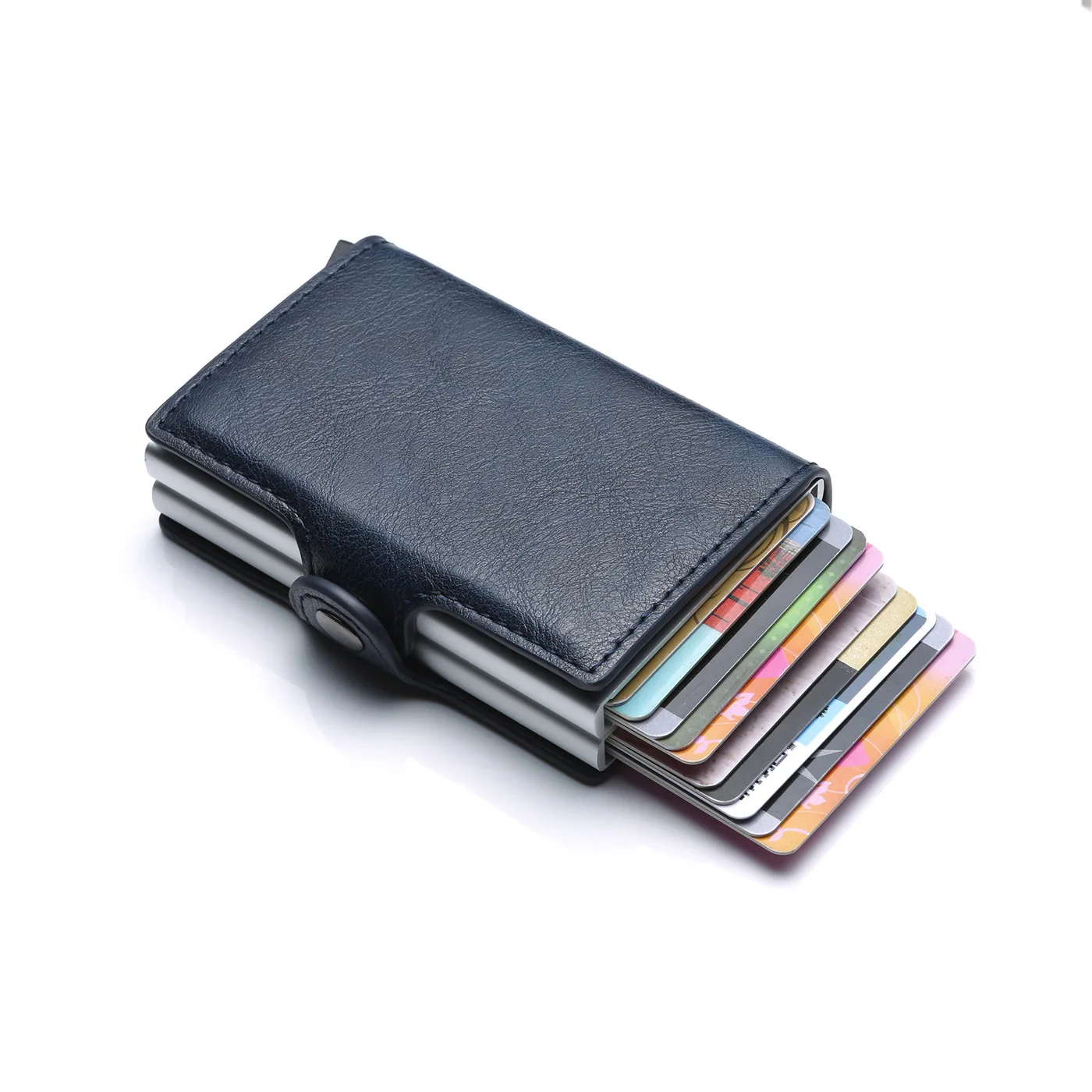 men RFID anti-theft gift Bank business credit card holders id metal wallet men double laye card holder
