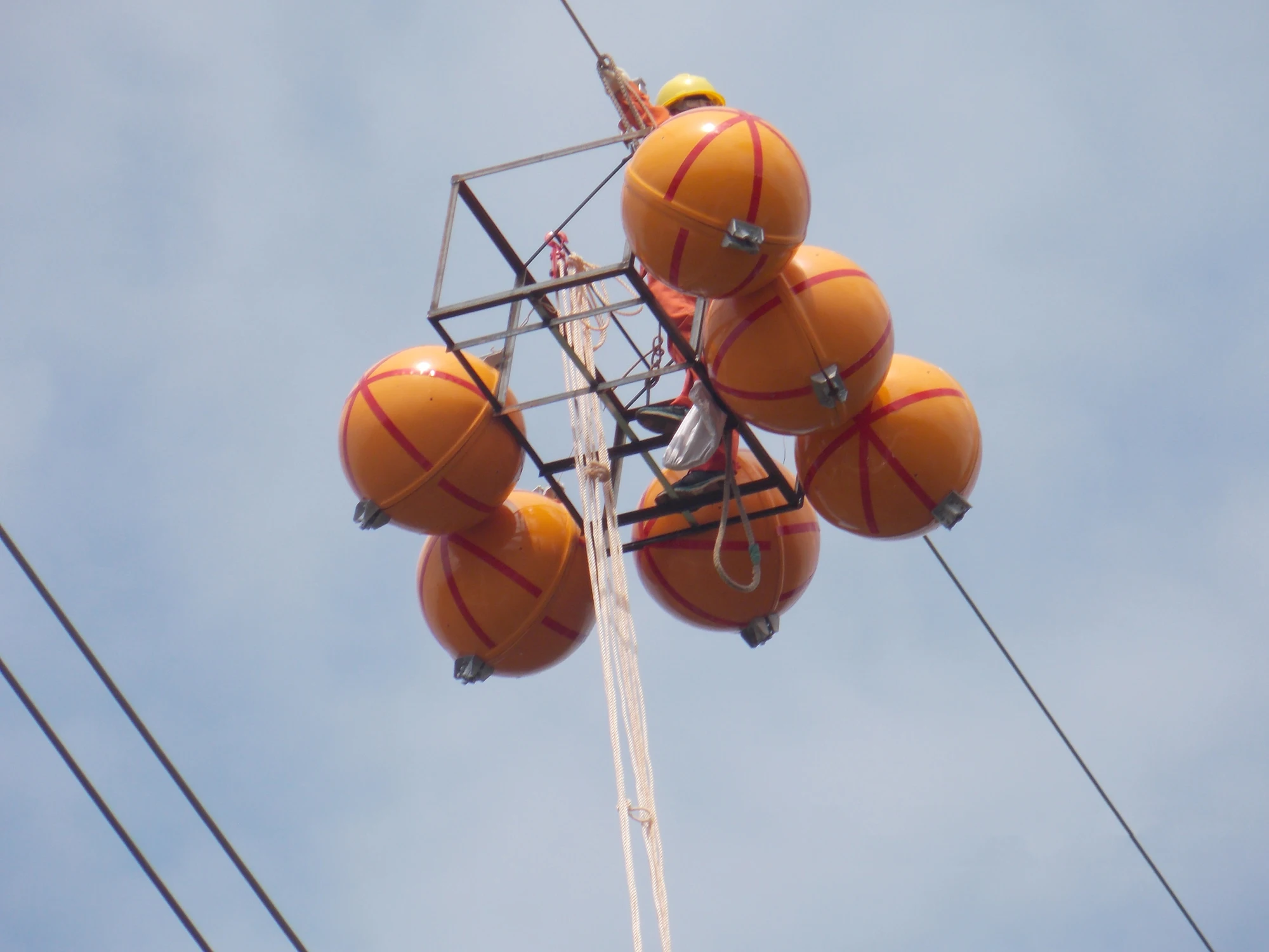 600mm Aircraft Warning Sphere with AROMOR ROD navigation Visual Aids obstruction ball visibility for low-flying aircraft