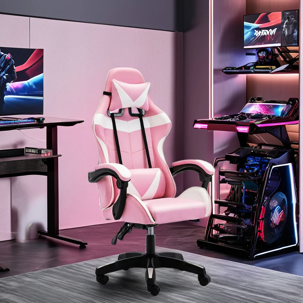 HANYEE Ergonomic Reclining Gamer Chair High Quality Synthetic Leather Office Chair Metal Frame Footrest Home Use Dropshipping