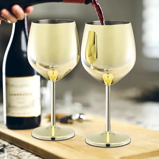 Gold 304 Stainless Steel Wine Glasses Wine Glasses Suitable for Wedding Parties red wine glass