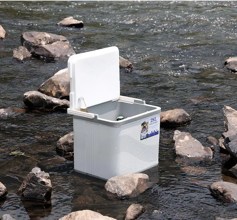 Camping Portable Refrigerator Large Capacity Incubator Picnic Food 28L Rotomolding Cooler Box Food Storage Box