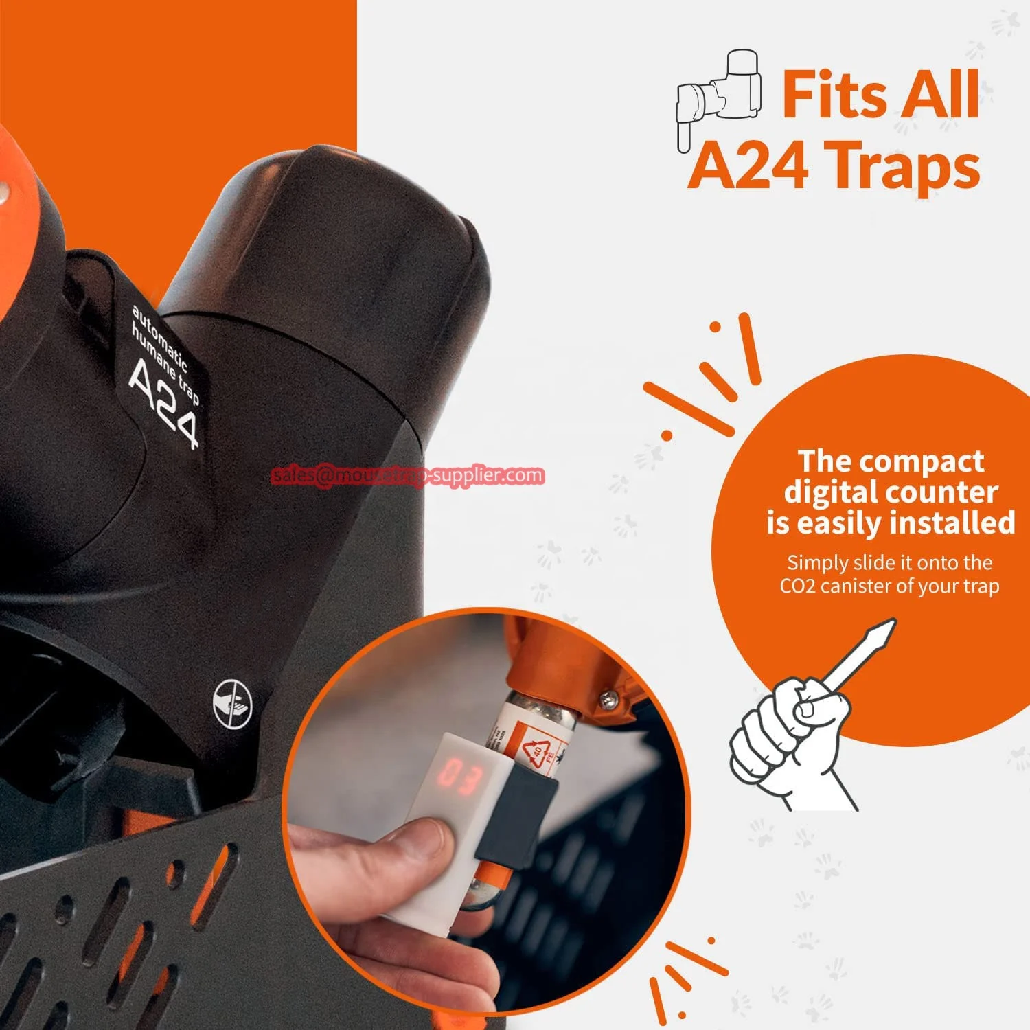 Digital Strike Counter for A24 Automatic Reset Multi-catch Mouse&Rat Trap