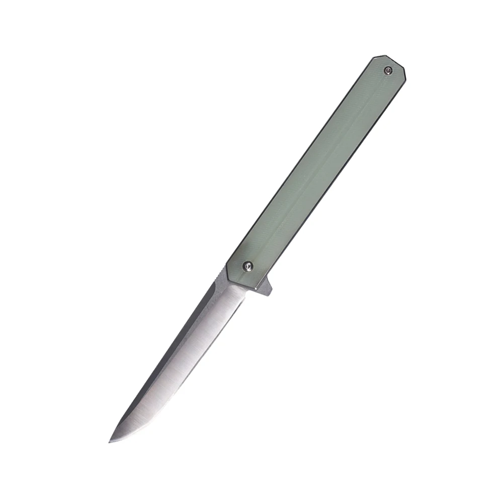 Portable EDC Folding Pocket Knife Outdoor Camping with Stainless Steel Blade Green